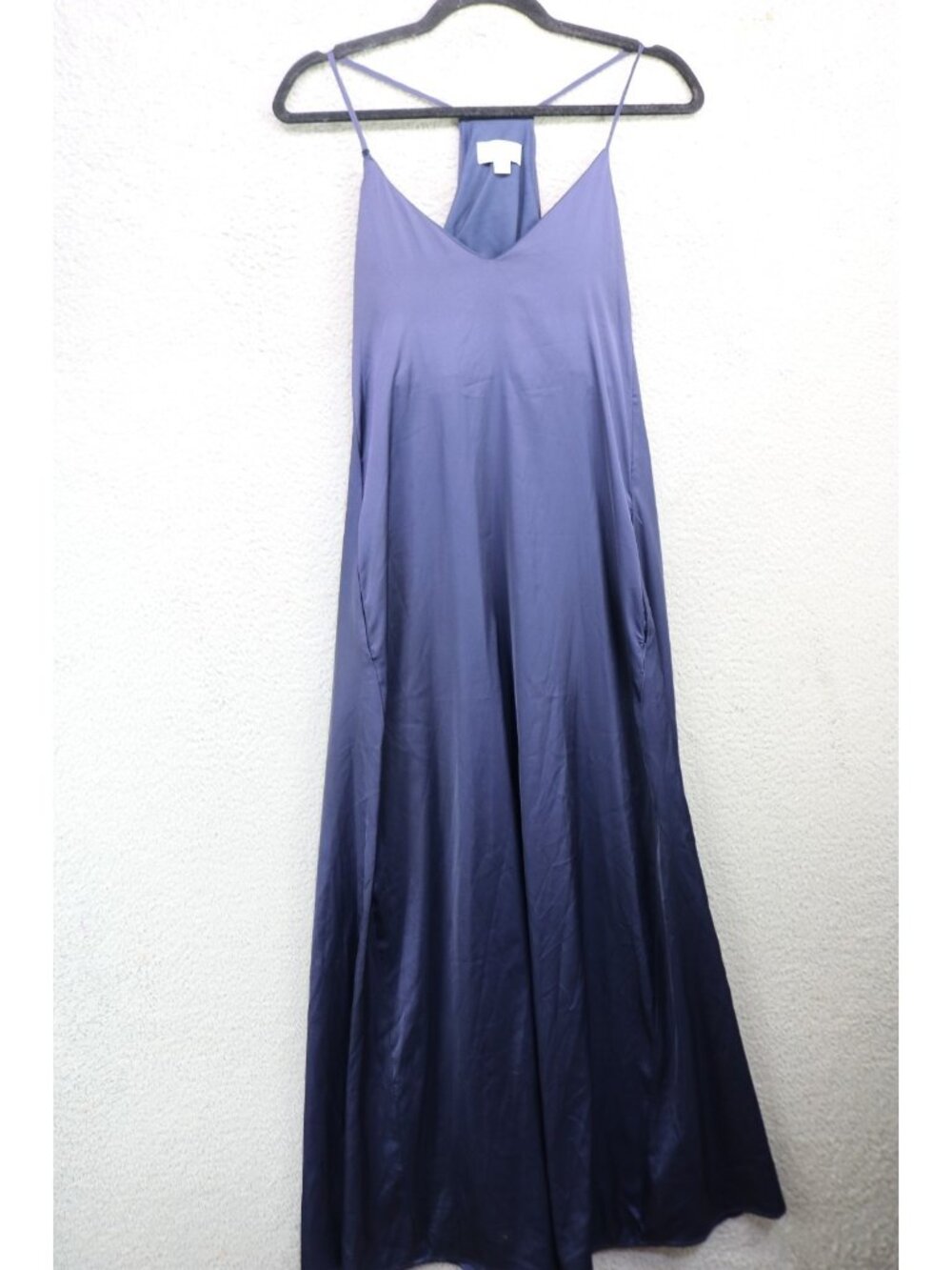 Tahari Arthur S. Levine Navy Satin Slipdress-Pockets-Size XS-Minimalist